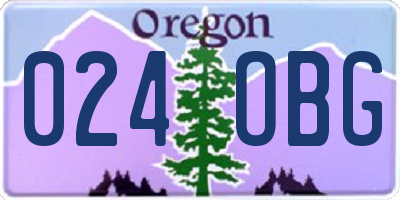 OR license plate 024OBG