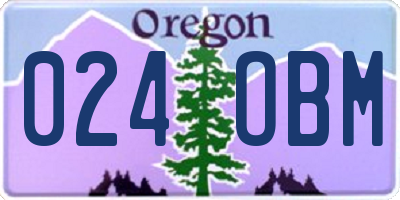 OR license plate 024OBM