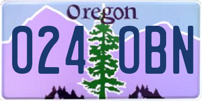 OR license plate 024OBN