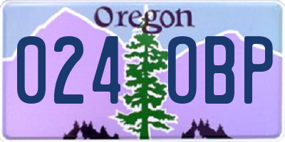 OR license plate 024OBP