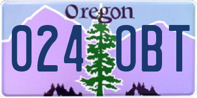 OR license plate 024OBT