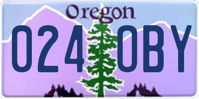 OR license plate 024OBY