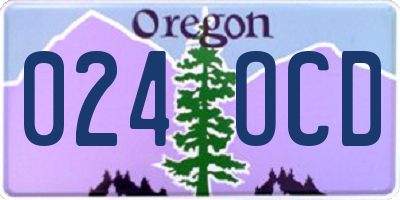 OR license plate 024OCD