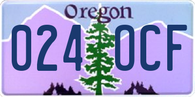 OR license plate 024OCF