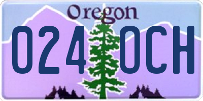 OR license plate 024OCH