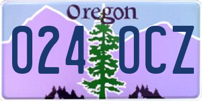 OR license plate 024OCZ