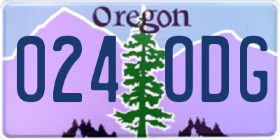 OR license plate 024ODG
