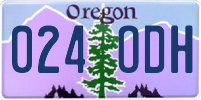 OR license plate 024ODH