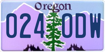 OR license plate 024ODW