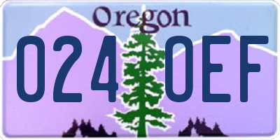 OR license plate 024OEF