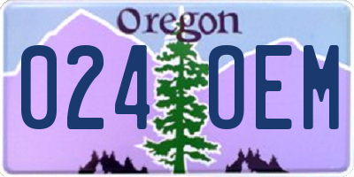 OR license plate 024OEM