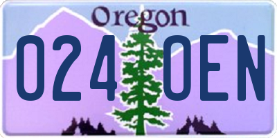 OR license plate 024OEN