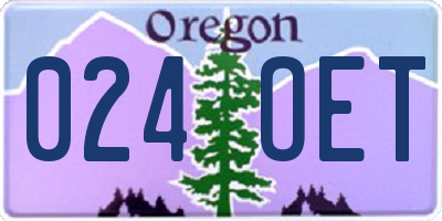 OR license plate 024OET