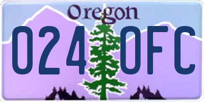 OR license plate 024OFC