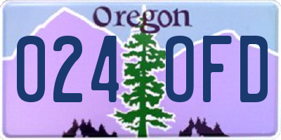 OR license plate 024OFD