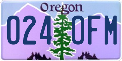 OR license plate 024OFM