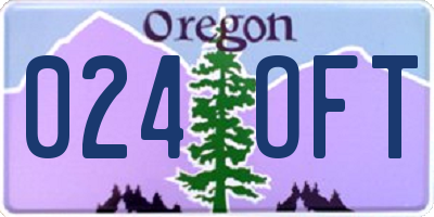 OR license plate 024OFT