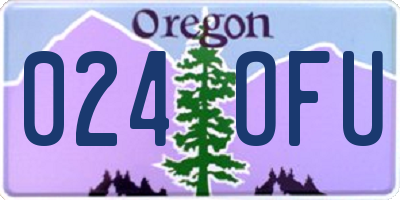 OR license plate 024OFU