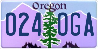 OR license plate 024OGA