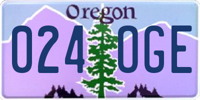 OR license plate 024OGE