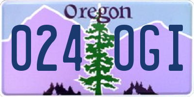 OR license plate 024OGI