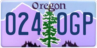 OR license plate 024OGP