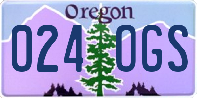 OR license plate 024OGS