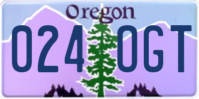 OR license plate 024OGT