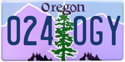 OR license plate 024OGY