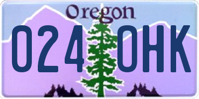 OR license plate 024OHK