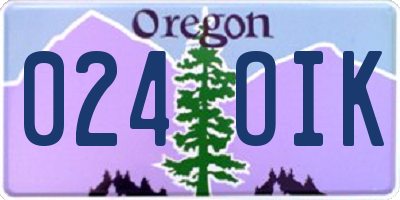 OR license plate 024OIK