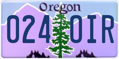 OR license plate 024OIR