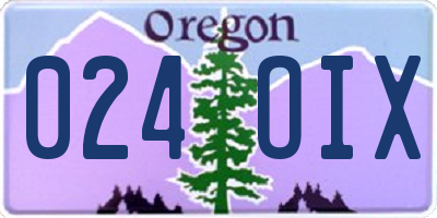 OR license plate 024OIX