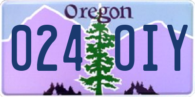 OR license plate 024OIY