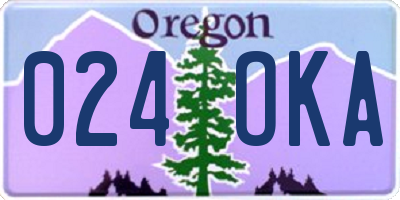 OR license plate 024OKA