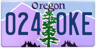OR license plate 024OKE