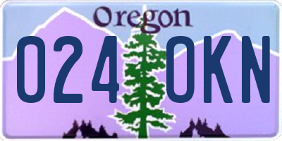 OR license plate 024OKN