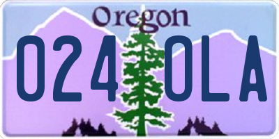 OR license plate 024OLA