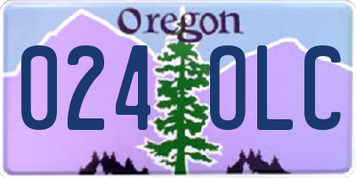 OR license plate 024OLC