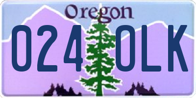OR license plate 024OLK
