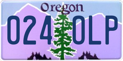 OR license plate 024OLP