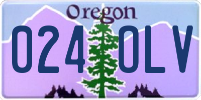 OR license plate 024OLV