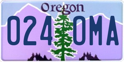 OR license plate 024OMA