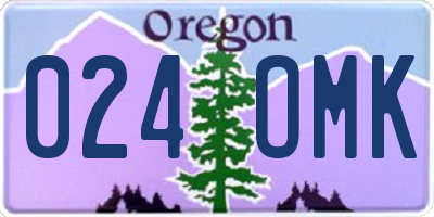 OR license plate 024OMK