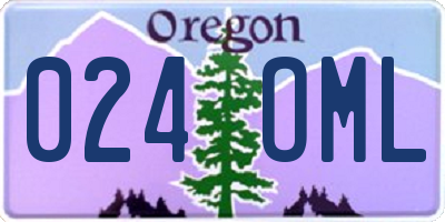 OR license plate 024OML