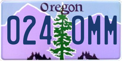 OR license plate 024OMM