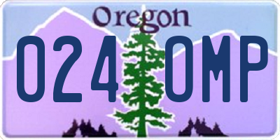 OR license plate 024OMP