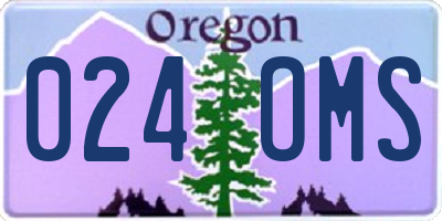 OR license plate 024OMS