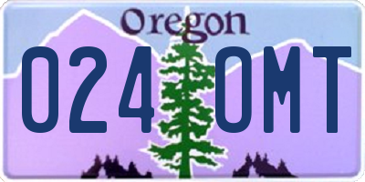 OR license plate 024OMT