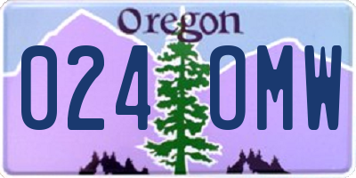OR license plate 024OMW